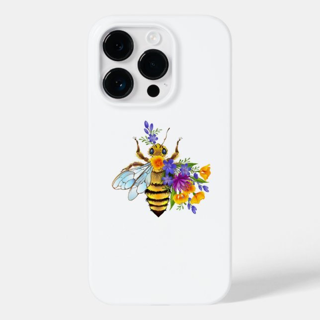 Flower bee with wild plants Case-Mate iPhone hülle (Rückseite)