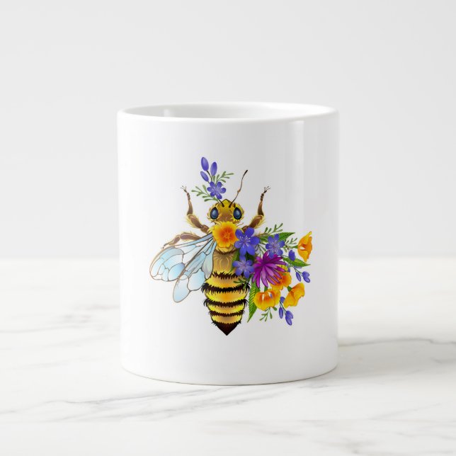 Flower bee with wild plants Jumbo-Tasse (Vorderseite)