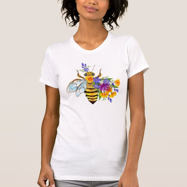 Flower bee with wild plants T-Shirt (Vorderseite)