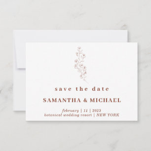 Flower Boho Terrakotta Indie Heiratsankündigung Ho Einladung