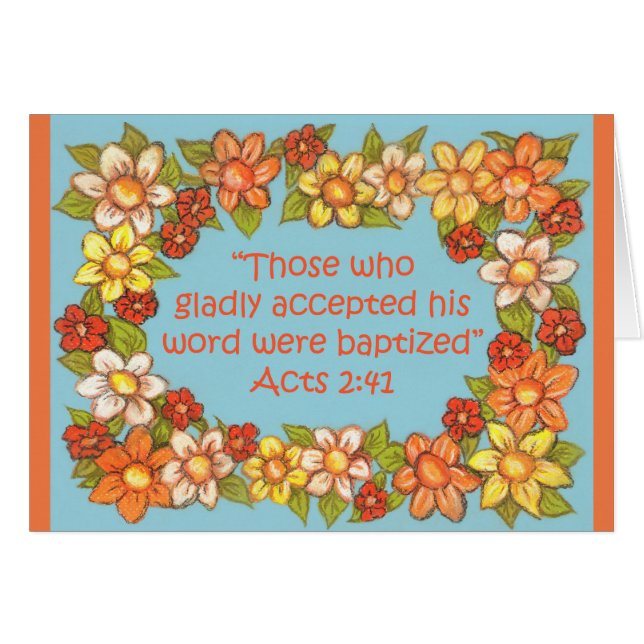 Flower Border - Accepted Word-Baptized - Scripture (Vorderseite (Horizontal))