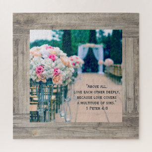 Flower Bouquet Love and Wedding Aisle Bible Verse Puzzle