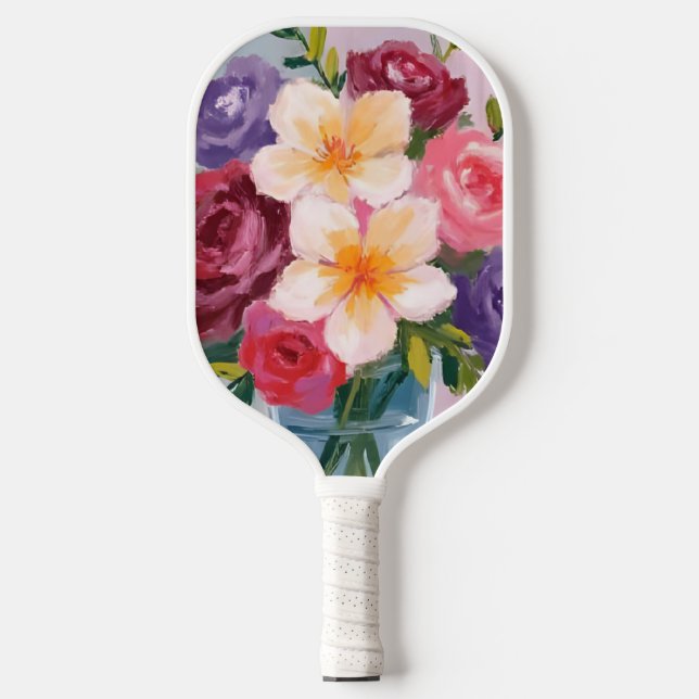 Flower Bouquet Watercolor Floral Painting Pickleball Schläger (Vorderseite)
