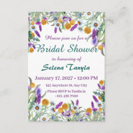   Flower Bridal Shower Invitation Card Einladung