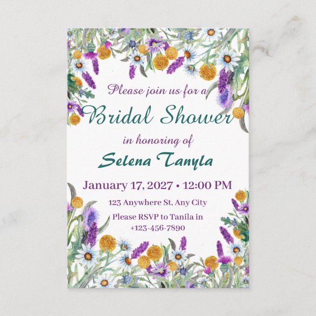   Flower Bridal Shower Invitation Card Einladung (Vorderseite)