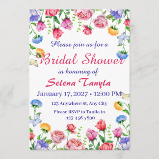 Flower Bridal Shower Invitation Card Einladung