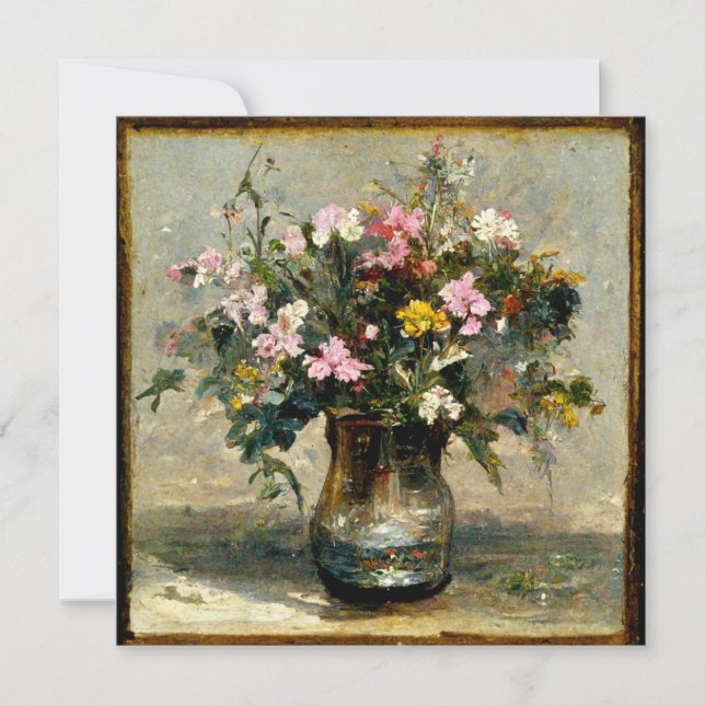 Flower Buque Oil Painting Still Life Einladung (Vorderseite)