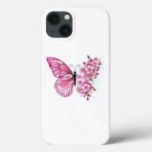 Flower Butterfly with Pink Sakura Case-Mate iPhone Hülle