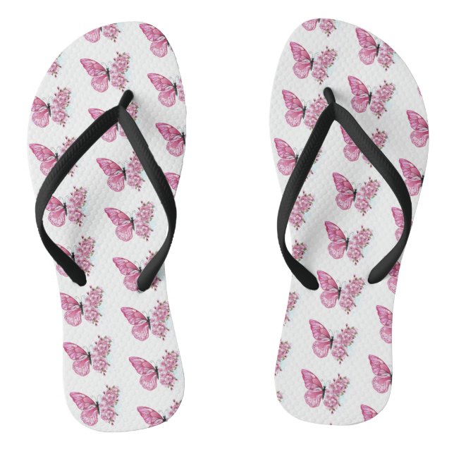Flower Butterfly with Pink Sakura Flip Flops (Fußbett)