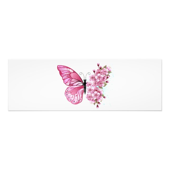 Flower Butterfly with Pink Sakura Fotodruck (Vorne)