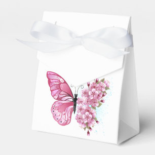Flower Butterfly with Pink Sakura Geschenkschachtel