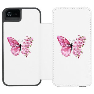 Flower Butterfly with Pink Sakura Incipio Watson™ iPhone 5 Geldbörsen Hülle