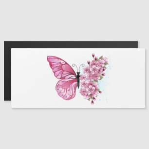 Flower Butterfly with Pink Sakura Magneteinladung