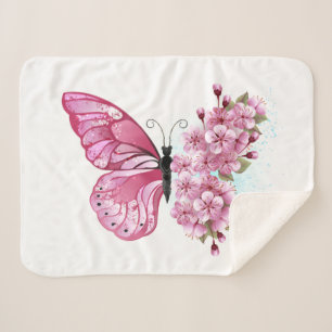 Flower Butterfly with Pink Sakura Sherpadecke