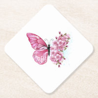 Flower Butterfly with Pink Sakura