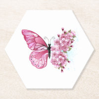 Flower Butterfly with Pink Sakura