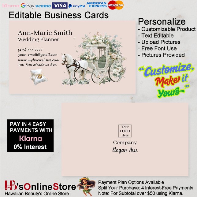 Flower Chariot Ring Bearer Pillow Wedding Marriage Visitenkarte (Flower Chariot Ring Bearer Pillow Wedding Marriage Business Card.)