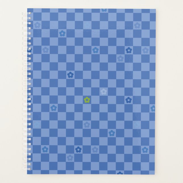 Flower Checkered Pattern No. 01 - Light Blue Planer (Vorderseite)