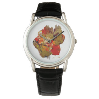 Flower collagraph art watch armbanduhr