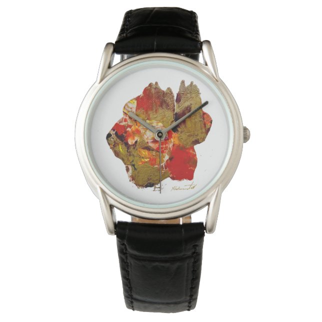 Flower collagraph art watch armbanduhr (Vorderseite)