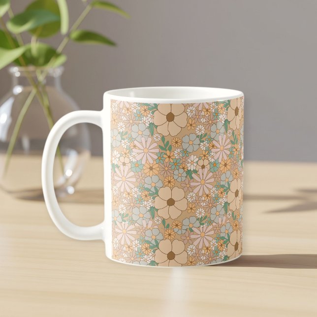 Flower cup Boho flower cup Cottage heart cup Kaffeetasse (Von Creator hochgeladen)
