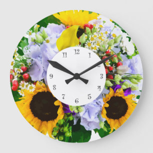 Flower Design Kitchen Clocks Große Wanduhr