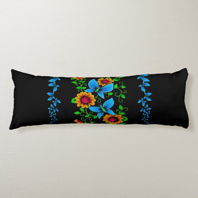Flower Doodle Body Pillow Seitenschläferkissen (Vorderseite)