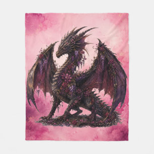 Flower-Drache   Botanischer Fantasy-Drache Fleecedecke