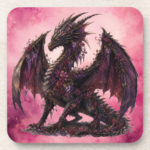 Flower-Drache   Botanischer Fantasy-Drache Getränkeuntersetzer