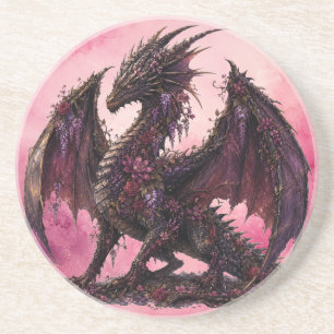 Flower-Drache   Botanischer Fantasy-Drache Getränkeuntersetzer