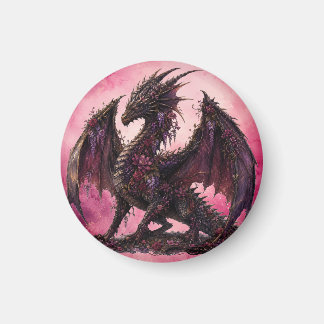 Flower-Drache | Botanischer Fantasy-Drache Magnet