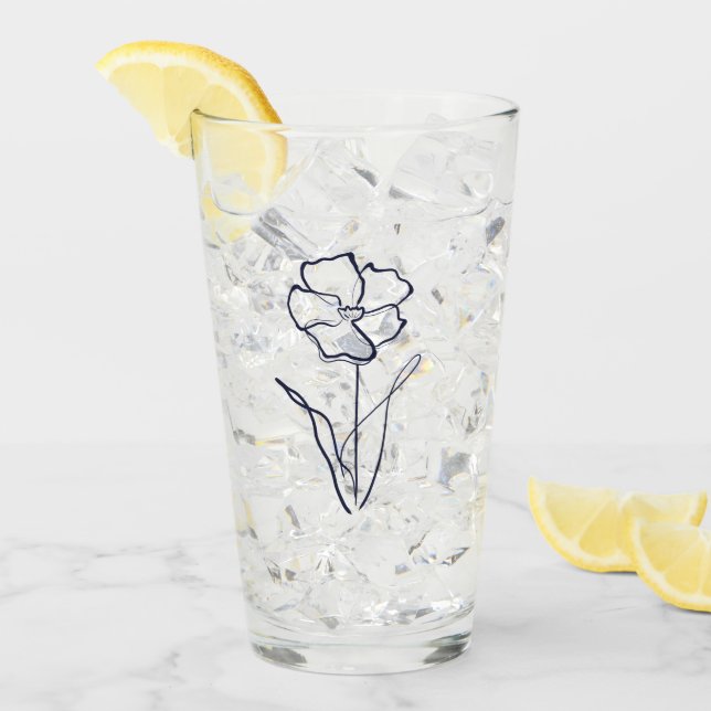 Flower drawing  glas (Vorderseite Ice)