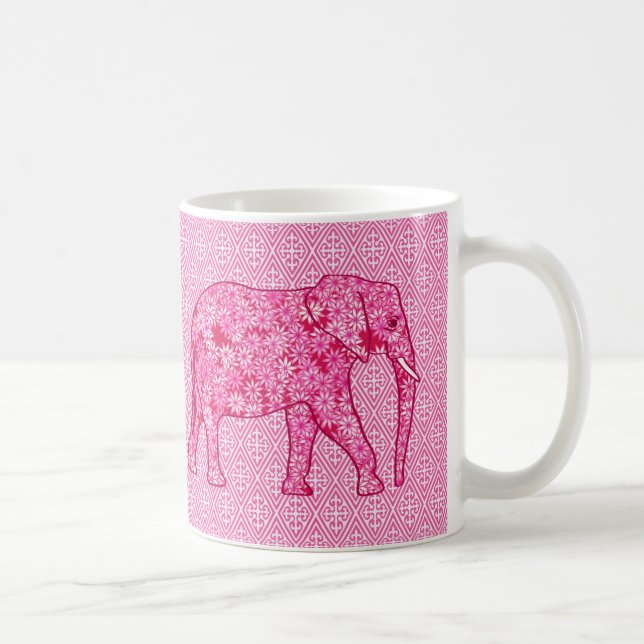 Flower elephant - fuchsia pink kaffeetasse (Rechts)