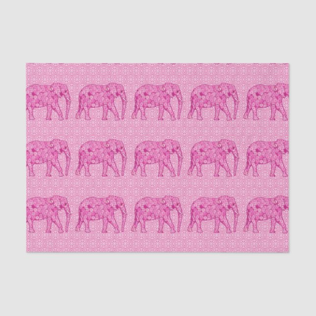 Flower elephant - fuchsia pink seidenpapier (Vorderseite)