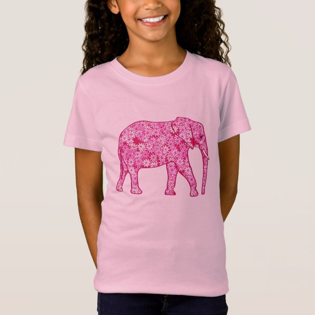 Flower elephant - fuchsia pink T-Shirt (Vorderseite)