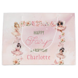 Flower Fairy 3rd Pink Glitter Gift Bag Große Geschenktüte