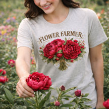 Flower Farmer Vintage Peony Bouquet Rustic Floral 