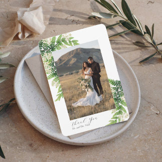 Flower Ferns Foto Vielen Dank für Ihre Hochzeit Dankeskarte
