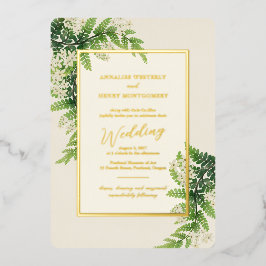 Flower Ferns Wedding Folieneinladung