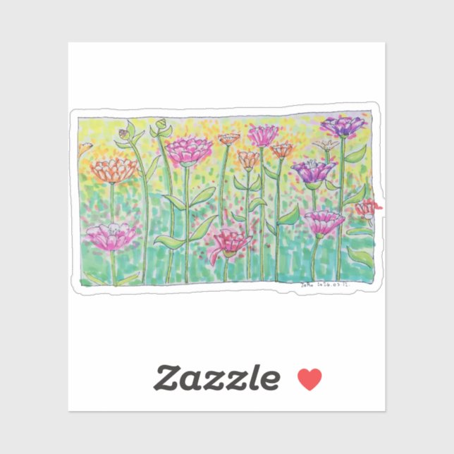 Flower Field Aufkleber (Blatt)