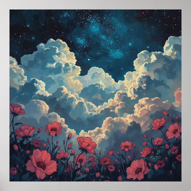 Flower field with cloud poster (Vorne)