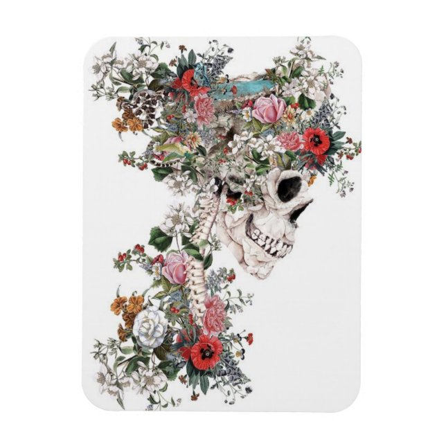 Flower-filled Skeleton Magnet (Vertikal)