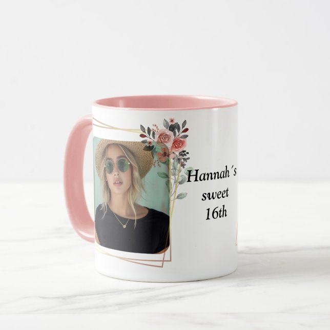 flower frame photo tasse (Vorderseite Links)