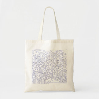 Flower Garden Blue Tragetasche