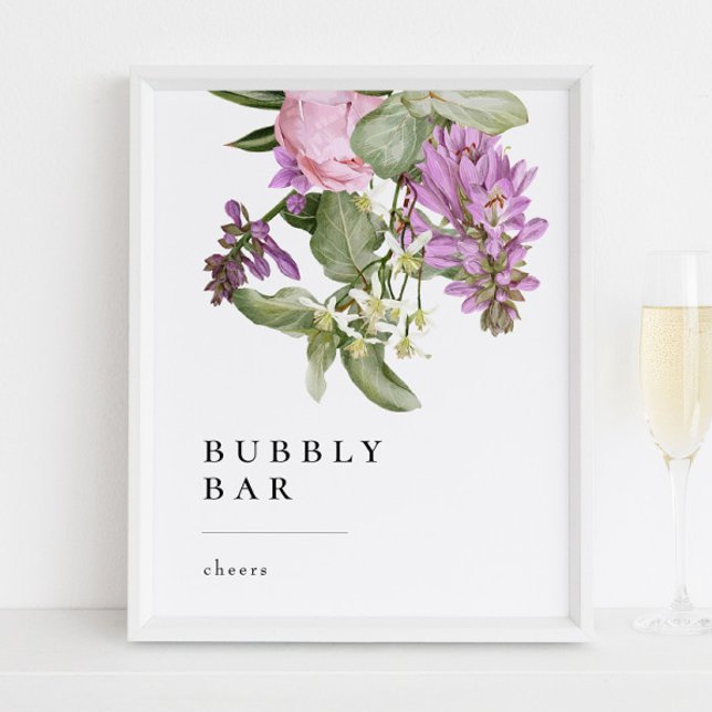 Flower Garden Bridal Shower Bubbly Bar Sign Poster (Von Creator hochgeladen)