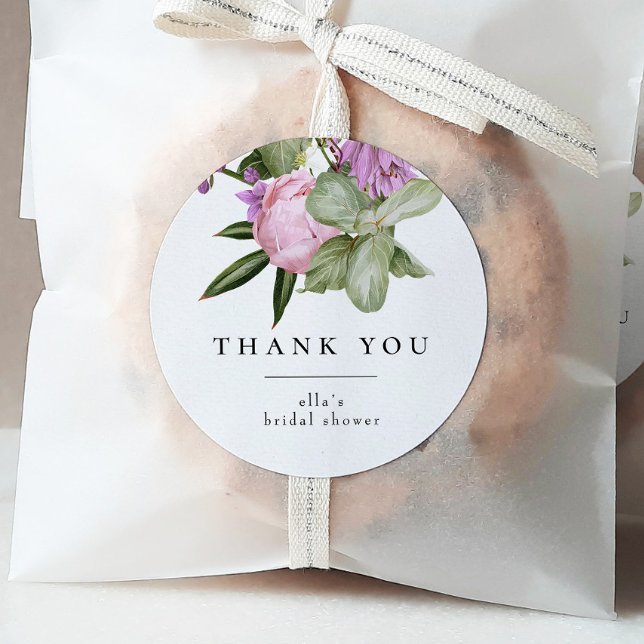 Flower Garden Bridal Shower Favor Runder Aufkleber (Von Creator hochgeladen)