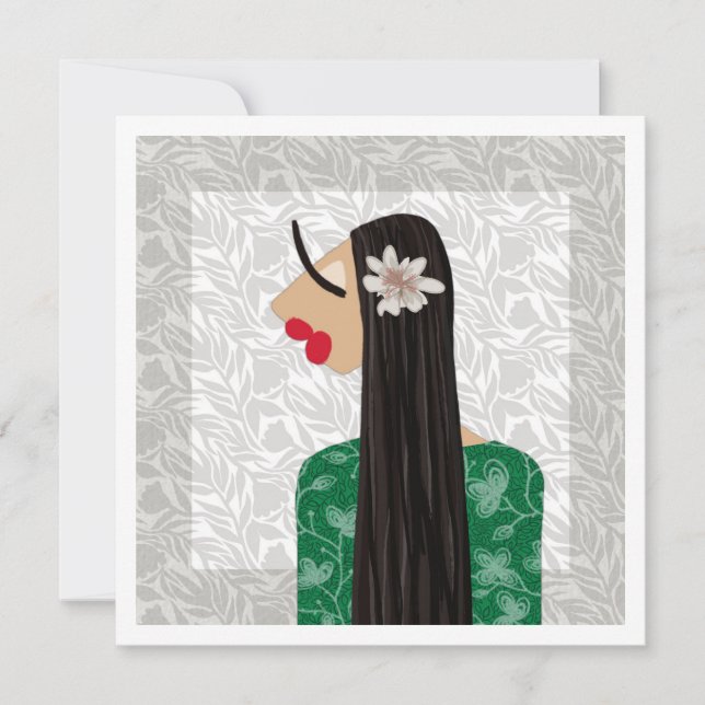 Flower Girl 1 Fashion Illustration Card Einladung (Vorderseite)