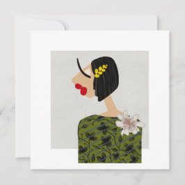 Flower Girl 2 Fashion Illustration Card Einladung