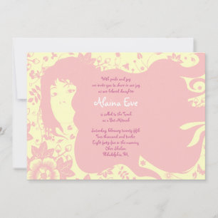 Flower Girl Bar Bat Mitzvah Einladung Pink