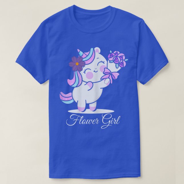 Flower Girl, Bride Unicorn Flowers Married Wedding T-Shirt (Design vorne)